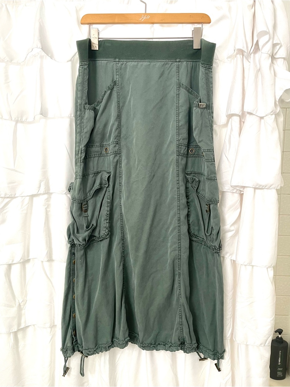 XCVI Olive Green Cargo Maxi Skirt
